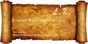 Luzsa Kálmán névjegykártya