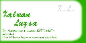 kalman luzsa business card